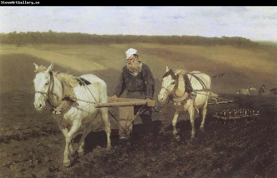 Ilya Repin A Ploughman,Leo Tolstoy Ploughing